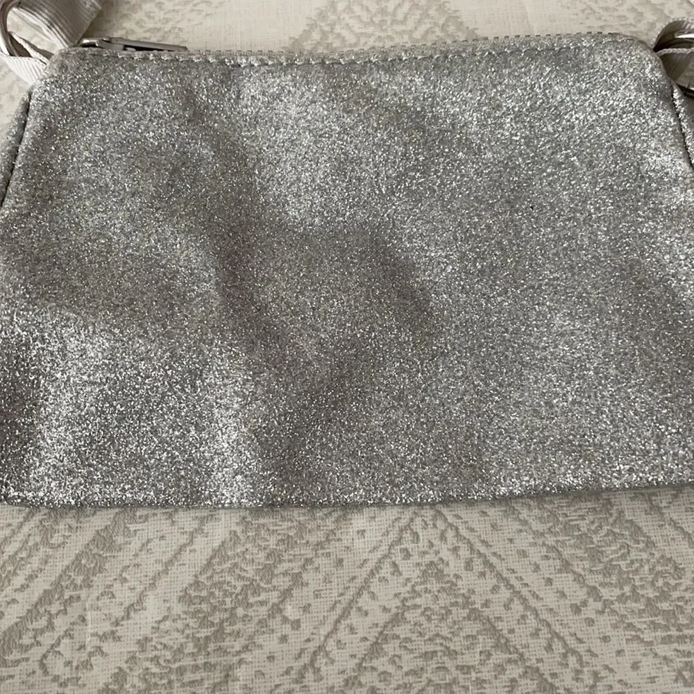 Crewcuts Girls Little Silver Sparkle Ribbon Handle Bag